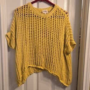 BiBi Mustard Open-Knit Sweater